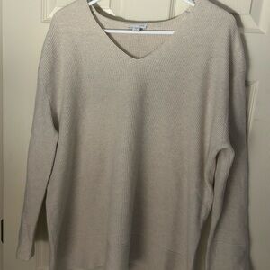J. Jill Soft Beige V-Neck Sweater